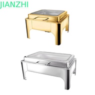 JIANZPH Chafing Dish Buffet Set, 6/9L Stainless Steel Buffet Stove,  with Transparent Hydraulic Lid 