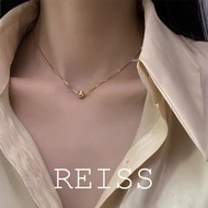 RAISS 14K Gold-plated Gold Ball Necklace Fashion Choker Necklace Little Bead Pendant Chain Necklace