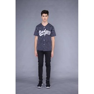 Dodgers Baseball Jersey Black Stripes