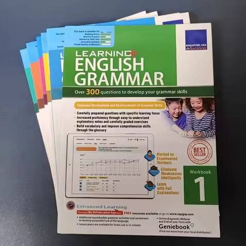 Learning English Singapore's Vocabulary Grammar Book 1-6 Grade SAP Workbook Geniebook Primary School