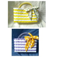 Túi đan kèm khăn xinh, túi xách nữ đi biển