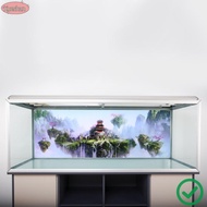 XUESHAN Aquarium Background Poster, Sky Castle Pattern Waterproof Fish Tank Background Poster, Decor