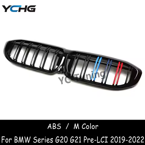 G20 Pre-Lci ABS Glossy M Color Front Bumper Hood Grille For BMW 3 Series G20 G21 Pre-LCI 320i 330i M