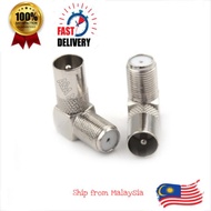 1 Pcs RF Connector Aerial TV L Shape Rg6 Cable FREE 2F CONNECTOR