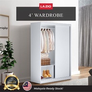 4ft Sliding Door Wardrobe with Aluminium Frame / Almari Pakaian Pintu Gelangsar Saiz 4 Kaki / Sturdy