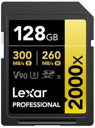 Lexar 128GB Professional 2000x SDXC Memory Card, UHS-II, C10, U3, V90, Full-HD & 8K Video, Up To 300
