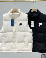 外國優惠預訂 2色選 Fila Fusion 純色logo 羽絨 背心外套