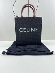 ✨✨✨全新❤CELINE賽琳 Cabas 經典滿印老花 人造皮革 托特包Tote包購物袋琴譜包單肩斜挎包手提包 迷你 女款 黃褐色