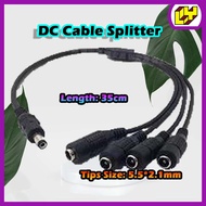1 to 4 Cable Splitter DC Male Socket to 4 DC Female Plug 5.5x2.1mm 4 Port DC Power Adaptor 4 in 1 Sp