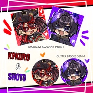 Vtuber K9KURO & SHOTO | Glitter Badge | Square Print | FANMADE |