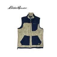 Eddie Bauer Fleece Vest Navy-Cream Outdoor Men's M