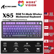 ATTACK SHARK X85 PRO Wireless Mechanical Keyboard Tri-Mode USB Bluetooth Gaming Hot-Swap Full RGB Li