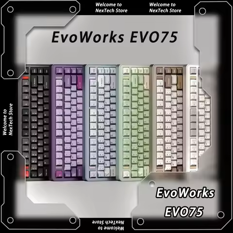 EvoWorks EVO75 Tri Mode Mechanical Keyboard Wireless Aluminium Gaming Keyboard Hot Swap Rapidly Deta