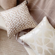 Texdream Attitude Champagne Gold Satin Jacquard Pillow Light Luxury Modern Medieval Sofa Living Room