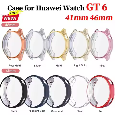 soft TPU Case For Huawei GT6 41mm Screen Protector All-Around Protective Cover Shell For Huawei GT6 
