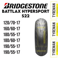 TAYAR SUPERBIKE Bridgestone Battlax Hypersport S22 110/70-17 &gt; 200/55-17 (2022/2023)