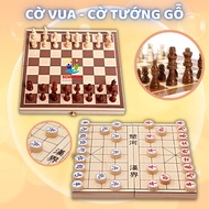 Wooden Chess Board Toy Combo And Big Chess Set With Convenient Carrying Case