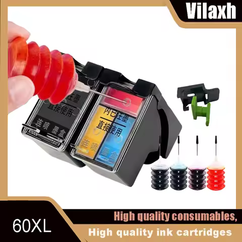 60XL Compatible for Hp 60 for Hp60 Refillable Ink Cartridge Deskjet F2480 F2420 F4480 F4580 F4280 D2