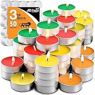 JD Fresh 50 Pieces Tealight Candles for Diwali/Smokeless & Dripless Candle/3-Hour Long Burning Time 