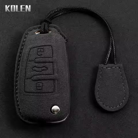 Leather Car Folding Key Case Cover Shell For Audi A1 A3 8P A4 A5 A6 A6L C7 A7 S3 S7 S8 R8 Q2 Q3 Q5 Q