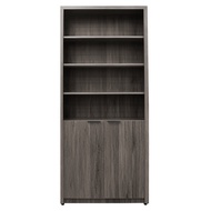 [特價]傢俱工場-免組裝木心板 2.7尺二門書櫃/置物櫃/收納櫃/展示櫃 (附活動隔板4入)