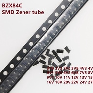 100pcs  BZX84C5V1 BZX84-C5V1  SOT23 Regulator 18V Y6 Zener Diode Y6 BZX84C 3V0/3V3/3V6/3V9/4V3/5V1/6