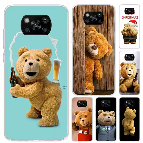 Naughty Cute Bear Funny Mascot Phone Case for Xiaomi Poco X7 X6 X5 X4 X3 Nfc F6 F5 F4 GT F3 F2 Pro F