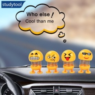 STUDYTOOL Shaking Head Toys Ornaments Dolls Cute Cartoon Funny Emoji Wobble Robot Lovely Car Dashboa