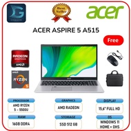 laptop acer aspire 5 a515 ryzen 5 5500 16gb 512ssd vega7 w11 15.6fhd - unit only ram 8gb/ssd512
