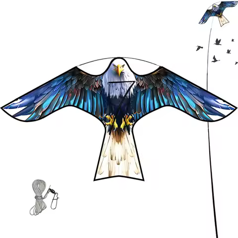 Outdoor Toys 47 Inch Bird Scaring Eagle Kite Good Flying For Garden/Orchard/ Farm