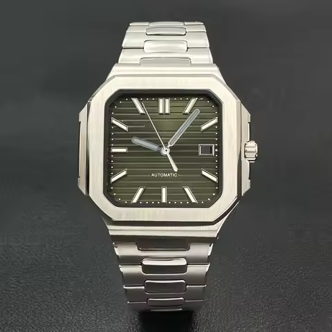 NEW 37.5mm Watches Square Case Dial Hands Set For 29.5mm Square Dial PP CUBITUS For NH35 movement Ac