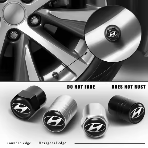 4Pcs Alloy Car Valve Cap Wheel Valves Dust Cover Tire Accessories For Hyundai Genesis N-LINE I10 I20