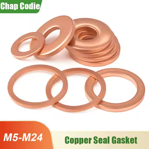 Solid Pure Copper Oil Plugs Sealing Washers o-ring Gasket Motorcycle Sump Flat Spacers M5 M6 M8 M10 