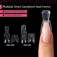 114OMYZUSHOP 60/240/300 Pcs Coffin Nail Forms, Oval 15 Size Oval Dual Nail Forms,  No Paper Forms Ac