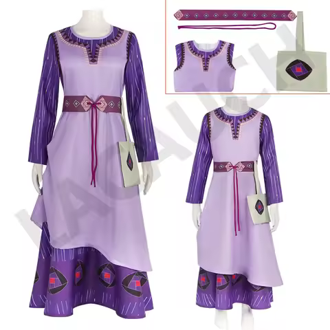Magic Princess Dress for Girls Asha Cosplay Princess Dress Wish Asha Dress for Children Christmas Ki