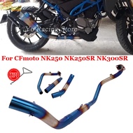 Motorcycle Exhaust System Escape Front Link Pipe Connecting 51mm Muffler Moto Slip On For CFmoto NK2