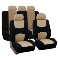 1 set / 9PCS car seat cover / Wira / Waja / Saga / Iswara / Myvi / Viva /Kancil 660 850 (Car seat cover / Sarung Kusyen Kereta) for 5-seater front and rear seats, fully enclosed fabric Seat cover/available in all seasons/waterproof