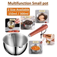 1pc Multi functional oil splashing cup and small pot Kitchen Small Cookware Frying Oil Pan Metal Ste