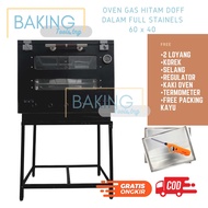OVEN GAS HITAM DOFF DALAM FULL STAINLESS 60 x 40 1Pintu