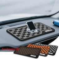 Checkerboard Waterproof Car Dashboard Mat Accessories Interior For Toyota GR Yaris Corolla Supra Spo