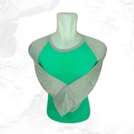 Kaos Polos Raglan Lengan Panjang Warna Hijau Tosca Kombinasi Misty