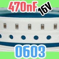 10pcs Ceramic Capacitors SMD 0603 1608 16V 470nF 16v 470 nF 16 v 0.47uF 0.47 uF 0.47 uF 0.47uF 16v