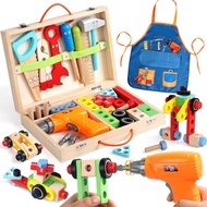 Kids Tool Set with Drill, Educational Montessori Toys for 3 Year Old Boys 44 Pcs STEM Kids Toys Wood