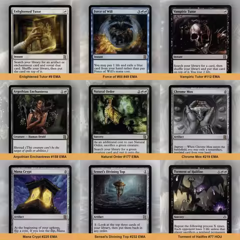 EMA GRN HOU TPR High Quality Non-Foil Proxy Card Chrome Mox Argothian Enchantress Force of Will (HOL
