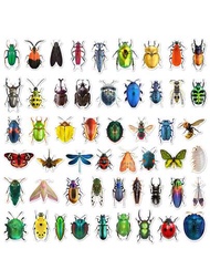 50入組新昆蟲3d現實動畫貼紙 Diy 手機筆電行李箱滑板塗鴉貼紙,兒童玩具趣味