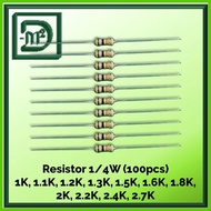 Resistor 1/4W 1K to 2.7K (100pcs)