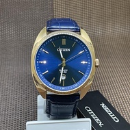 [Original] Citizen BI5093-01L Standard Analog Quartz Blue Leather Strap Men's Watch