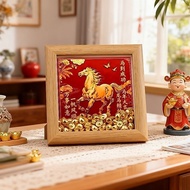 New Arrival❤❤❤ Festive Chinese New Year Atmosphere Swing Table Horse to Success Ingot Photo Frame Fa