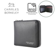 Charles Berkeley ETHAN Calf Leather Short Zipper Wallet with RFID Anti-Theft Protection (XY-1958)