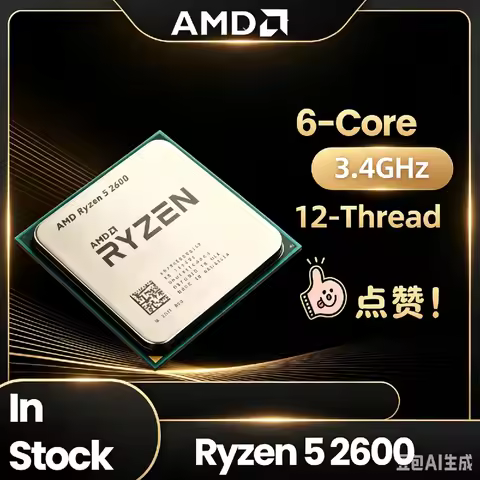 AMD Ryzen5 2600 AM4 Interface Computer CPU 3.4GHz Original Desktop Processor For Office Gaming PC